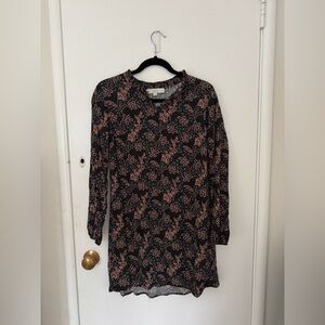 LOFT Black and Red Patterned Blouse